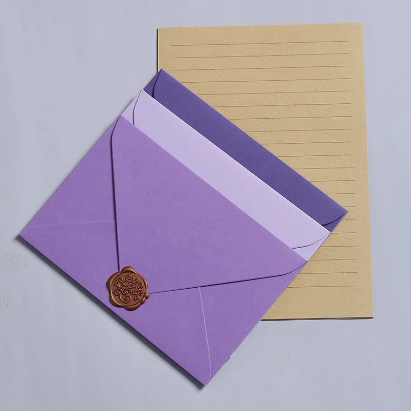 10pcs/lot Purple Envelope High-grade Small Business Supplies 250g Paper Envelopes for Wedding Invitations Postcards Stationery