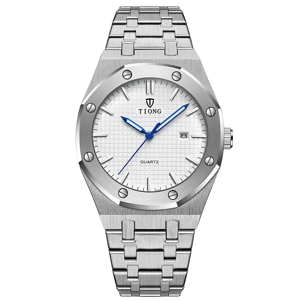 Premium Stainless Steel Luxury Quartz Waterproof Date Wristwatch