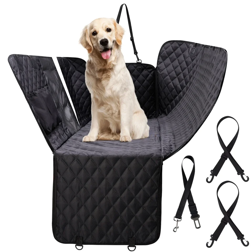 Waterproof Pet Dog Car Seat Cover with Zipper Pocket