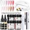 UR SUGAR Extension Nail Gel Set Crystal Building Clear Nude Gel With Nail Tools Set Gel Nail Polish For Nail Extension kit 6