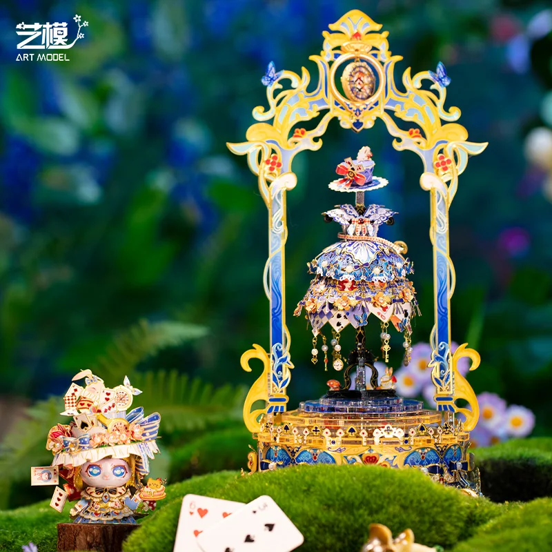 MY Alice in Wonderland 3D metal assembly model puzzles handmade DIY halloween gifts to friends exquisite tabletop ornaments 3 4pcs thomas and friends trains hot tomas metal magnetic trains miniatura de carro diecast model kids jouets pour enfants gift