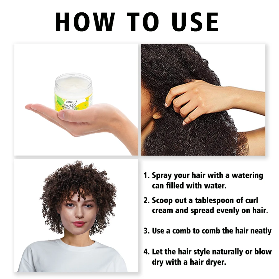 GOIPLE Curl Enhancing Cream Moisturizing Frizz Control Conditioning Cream Hydrating Define and Smooth For Curling Curly Enhancer