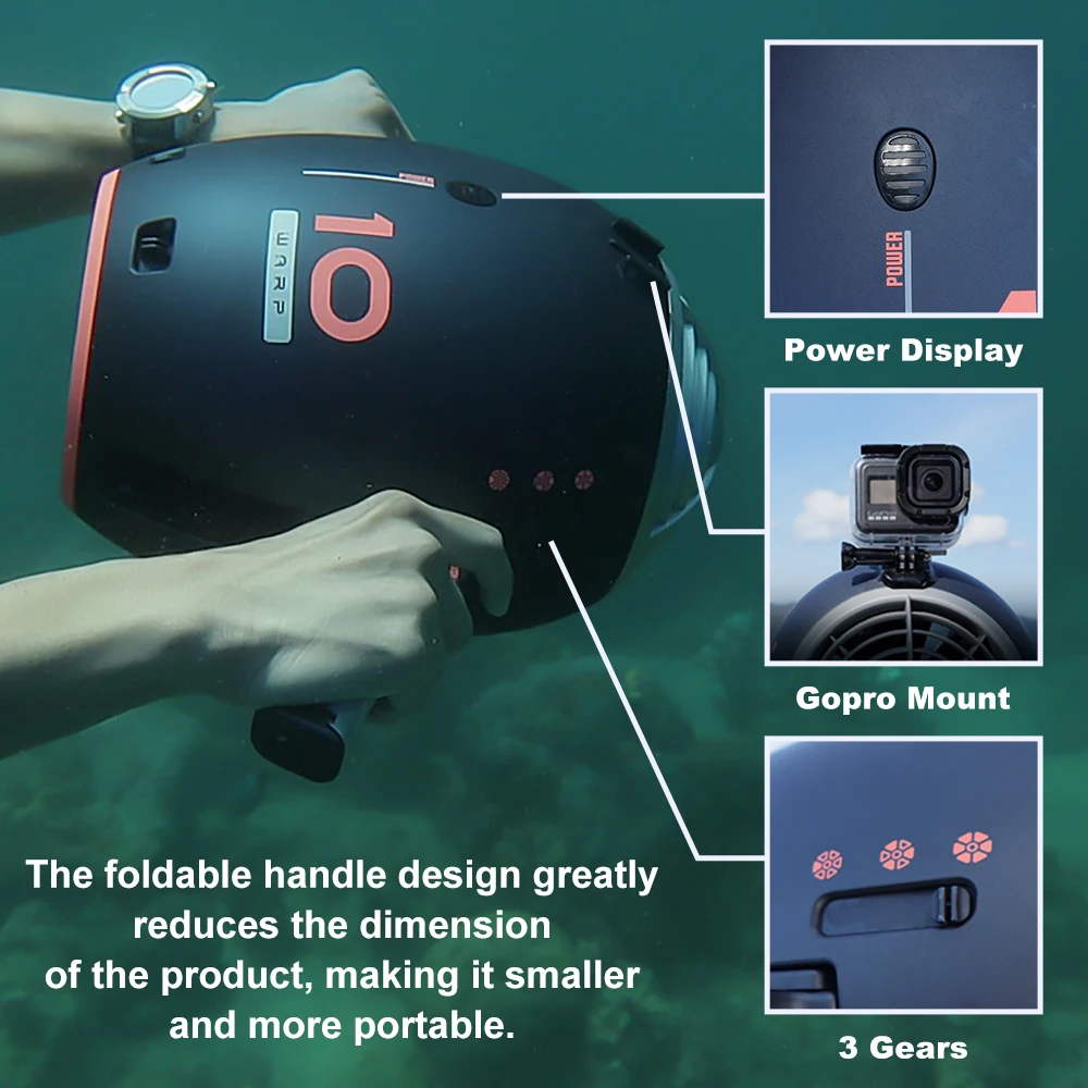 ROBOSEA Warp10 Scooter Sous-marin Smart Underwater Scooter for Water Sports Swimming Pool & Diving & Snorkeling & Sea Adventures 4