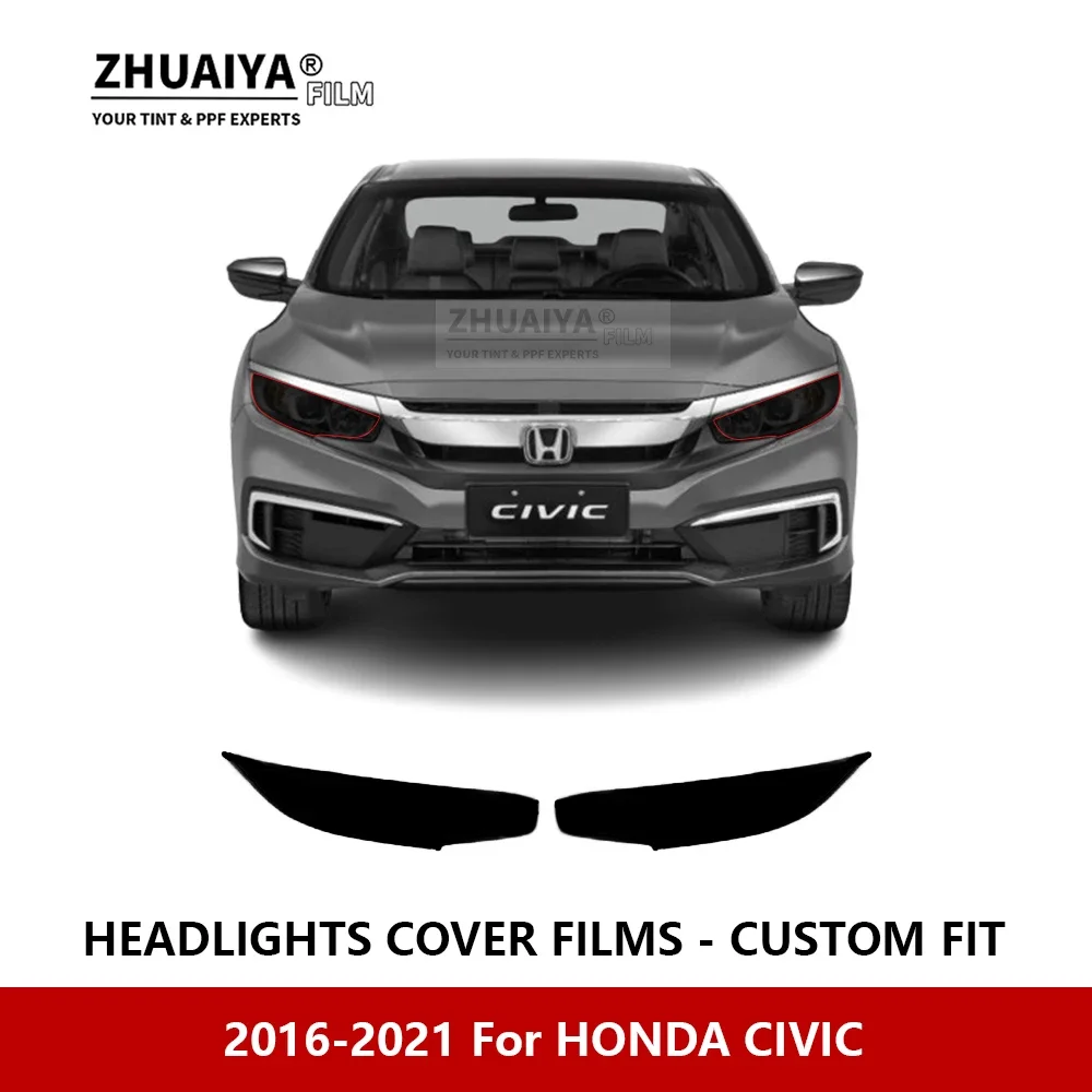 

For HONDA CIVIC 2016-2021 Car Exterior Headlight Anti-scratch PPF precut Protective film Repair film Car stickers Accessories