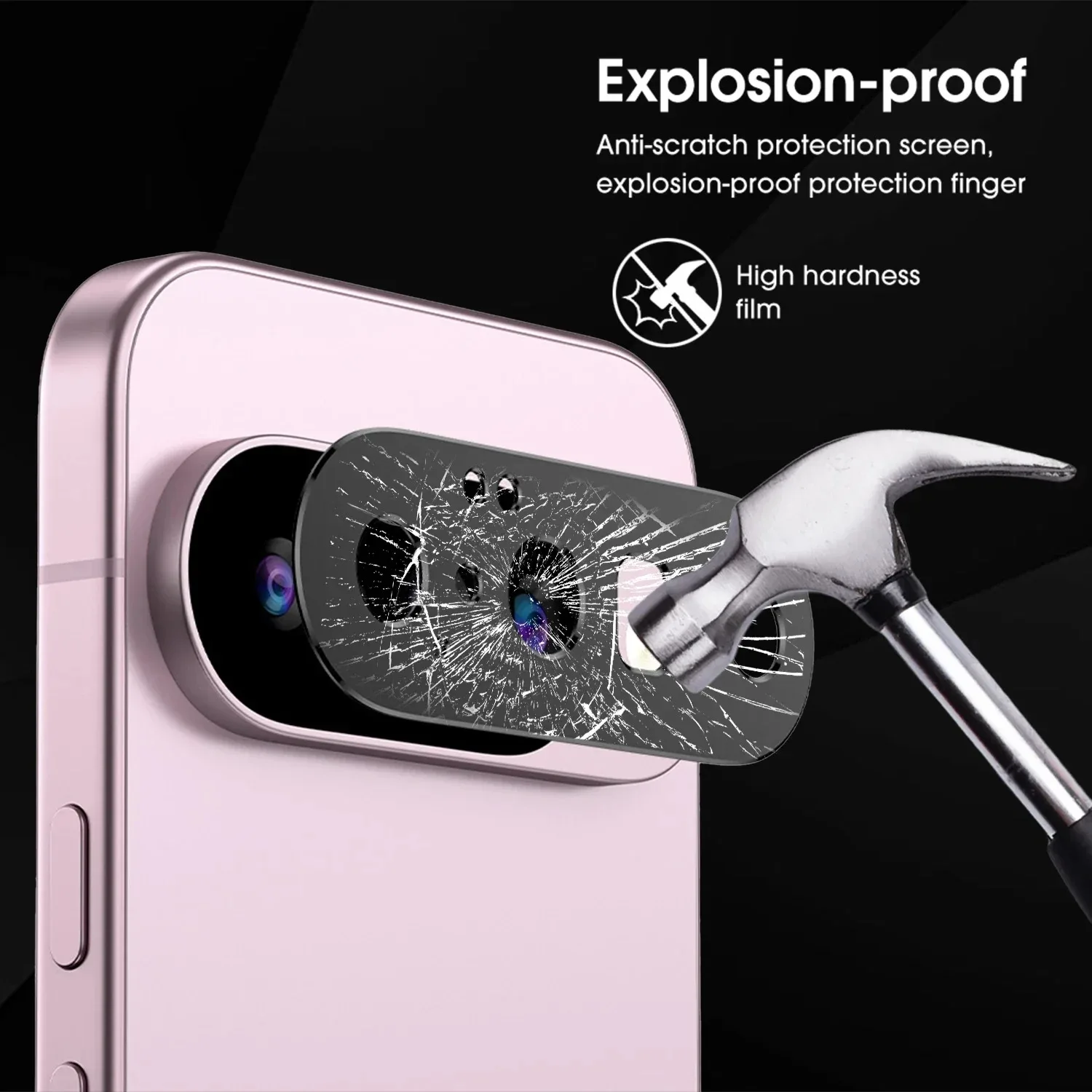 Enhanced Rear Camera Protective Film - 2 Pack, Metal Lens Cover, Anti-Scratch Protection