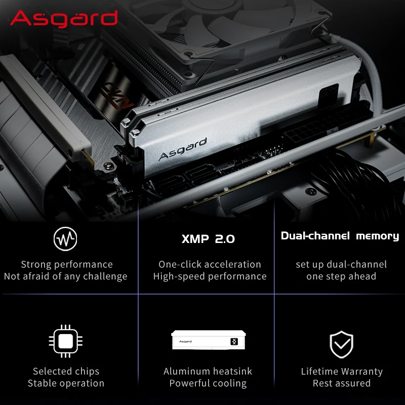 Asgard 데스크탑 PC용 메모리 DDR4, 8GB x 2, 16GB x 2, 32GB, 3200MHz, 3600MHZ 램 DDR4