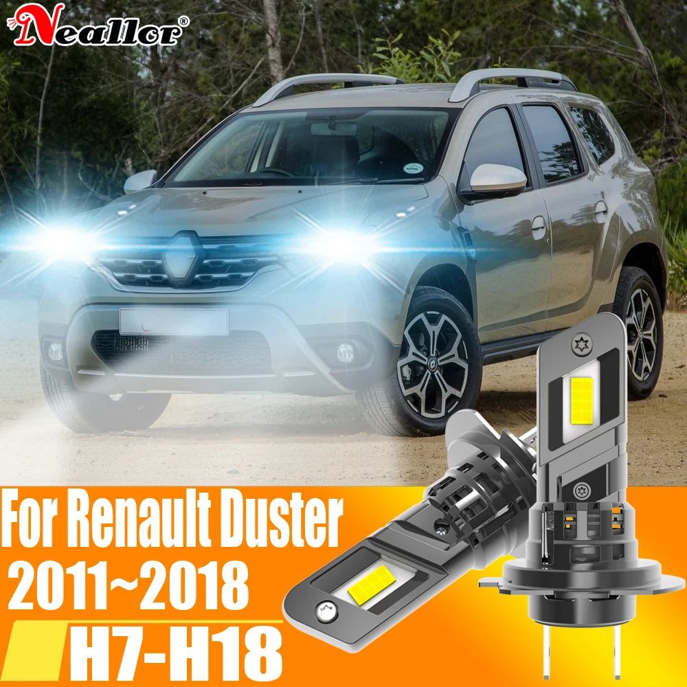 

2 шт., Автомобильные светодиодные лампы H7 Canbus H18 6000K 12 В 55 Вт для Renault Duster 2011 ~ 2018