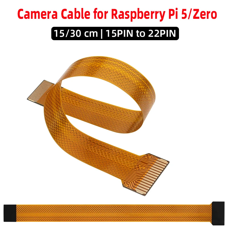 15 Pin to 22 Pin Camera Cable for Raspberry Pi 5 / Zero  Flexible Flat Cable FFC for RPI 5 Zero 2 W 5MP 8MP Cameras Module
