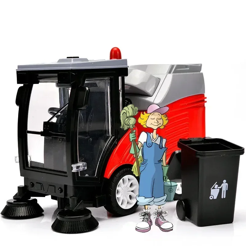 

Engineering vehicle Environmental clean car toy alloy model Sound and Light Garbage transfer car trash traffic sanitation Truck