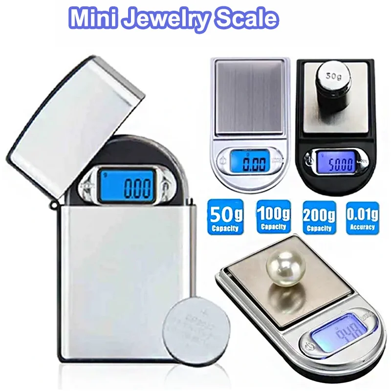 Mini Pocket Lighter Scale 100g/200g High Precision Digital Food Jewelry Gem Kitchen Scales Weight Tool Electronic Pocket Scale