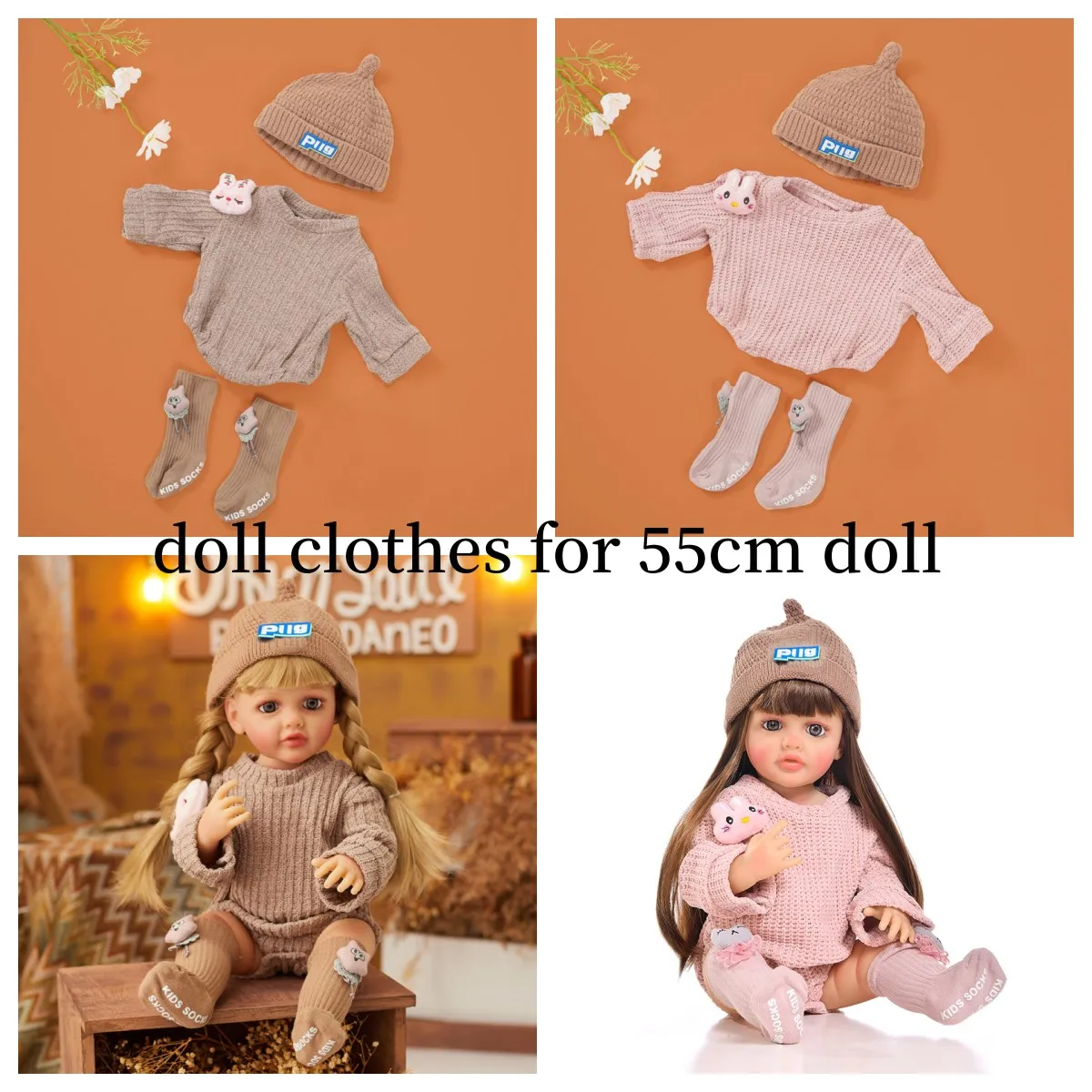 귀여운 인형 옷 액세서리 점프수트 원피스 스웨터, DIY 장난감, 소녀 선물, 22 인치, 55cm