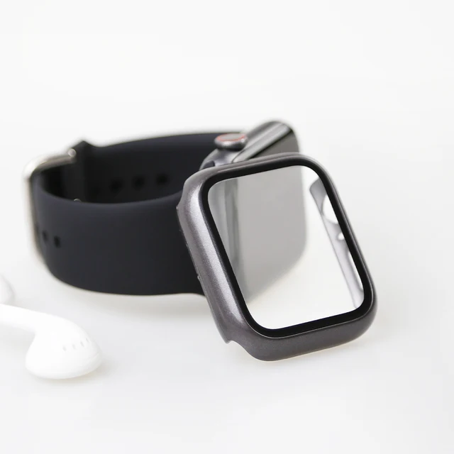 Glass+Cover For Apple Watch Case 45mm 41mm 44mm 40mm 42mm 38mm iWatch Accessorie Screen Protector Apple Watch Serie 3 4 5 6 SE 7 Space Gray