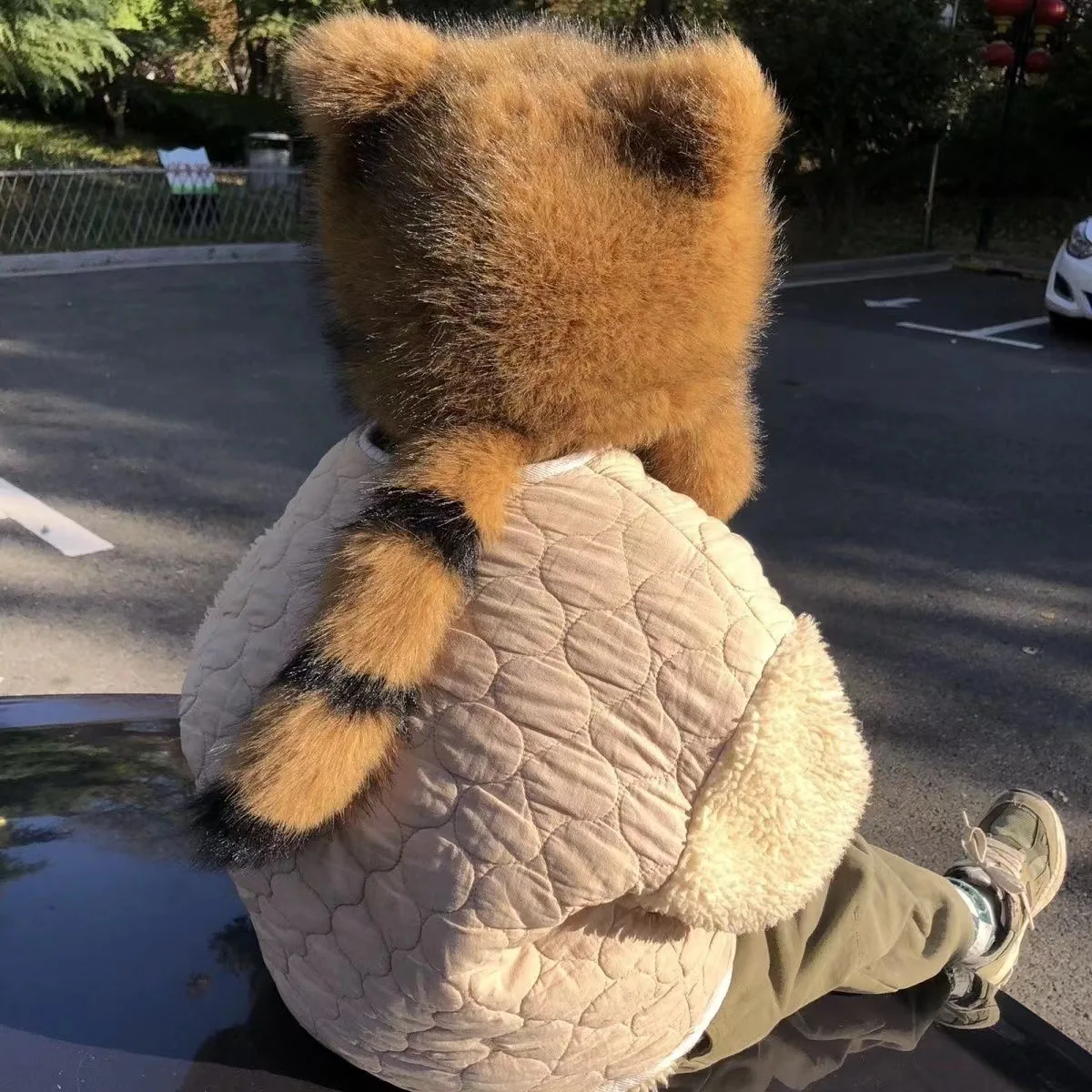 2-8Y Kids Plush Russian Plush Hat Winter Mongolian Hat Thicken Kids Raccoon Tail Hat for Kid Teens Keep Warm Cap Child Beanies