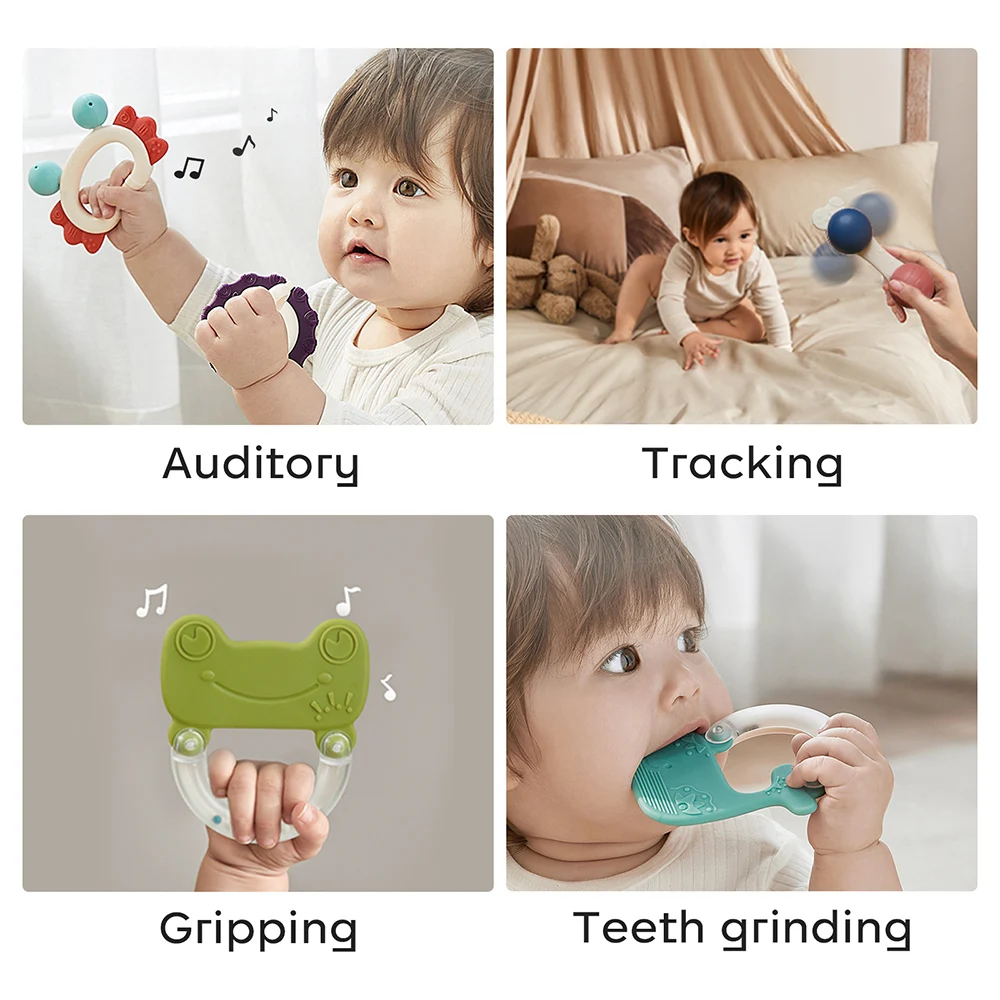 Bc Babycare 10pcs Baby Rattles Teether Set Infant Shake Rattle