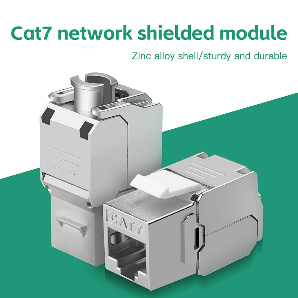 RJ45 키스톤 잭 STP 차폐형 키스톤 RJ45 모듈 플러그 소켓 Cat7 CAT6A 아연 합금 RJ45 커넥터 커플러 어댑터