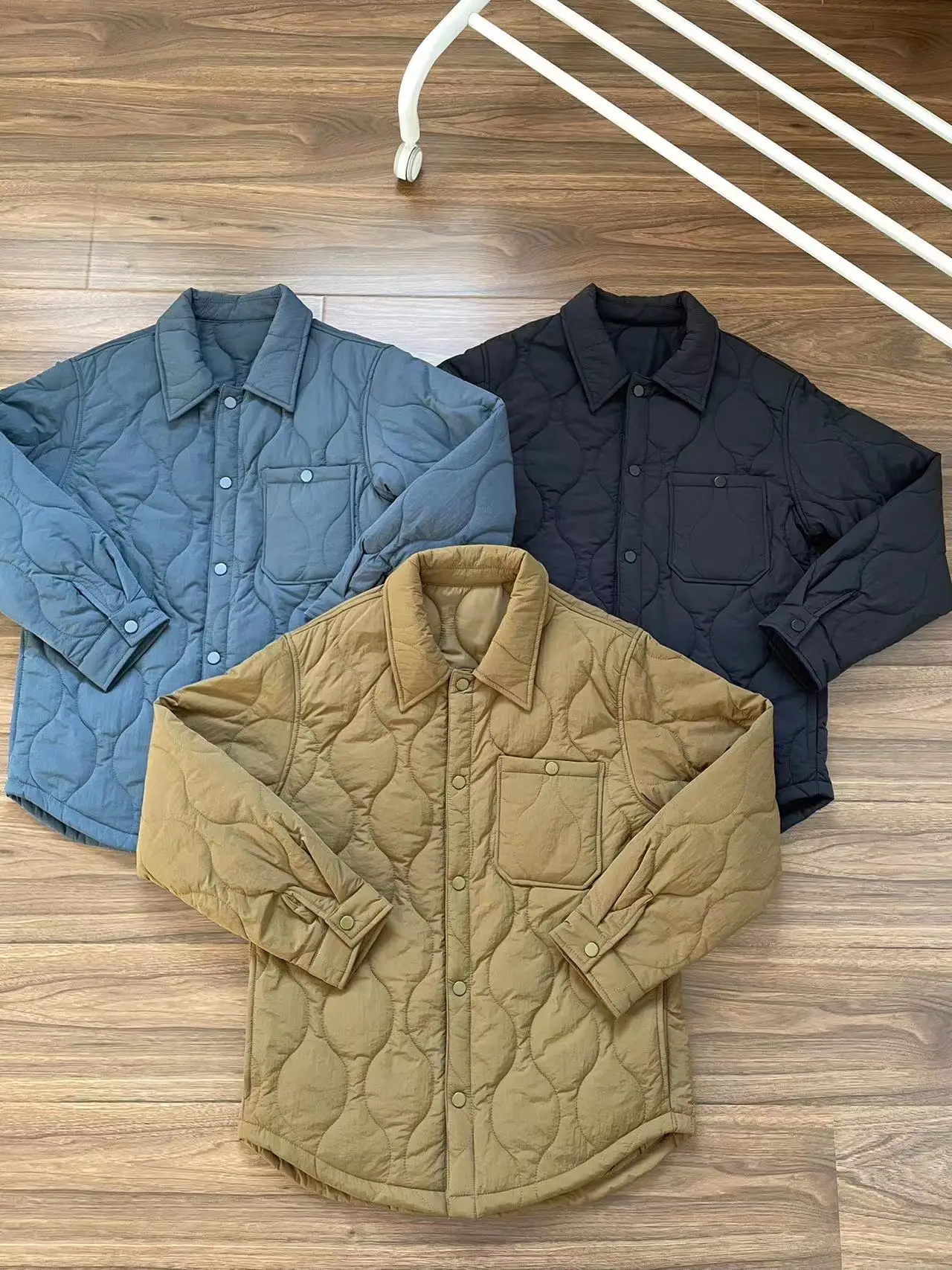 Spring Autumn Outdoor Climbing Windproof Warm Diamond Pattern Cotton Jaet Faionable Youth Stand Fit Daily Wear