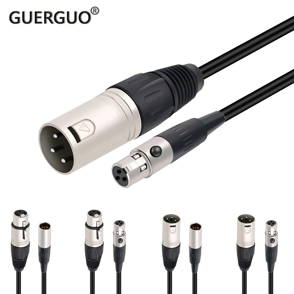 Guerguo Xlr 3Pin Maschio/Femmina A Mini Xlr 3Pin Maschio/Femmina Cavo Per Blackmagic Pocket Cinema 4K Camera Audio Line Cable 0.3-15M