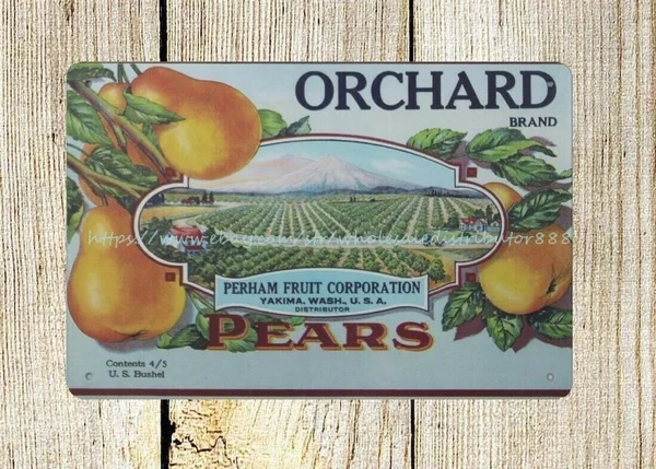 

Ретро винтажный металлический жестяной знак, фрукт фруктов груши, домашняя кухня, бар, ресторан, настенная лампа размером 12x8 дюймов