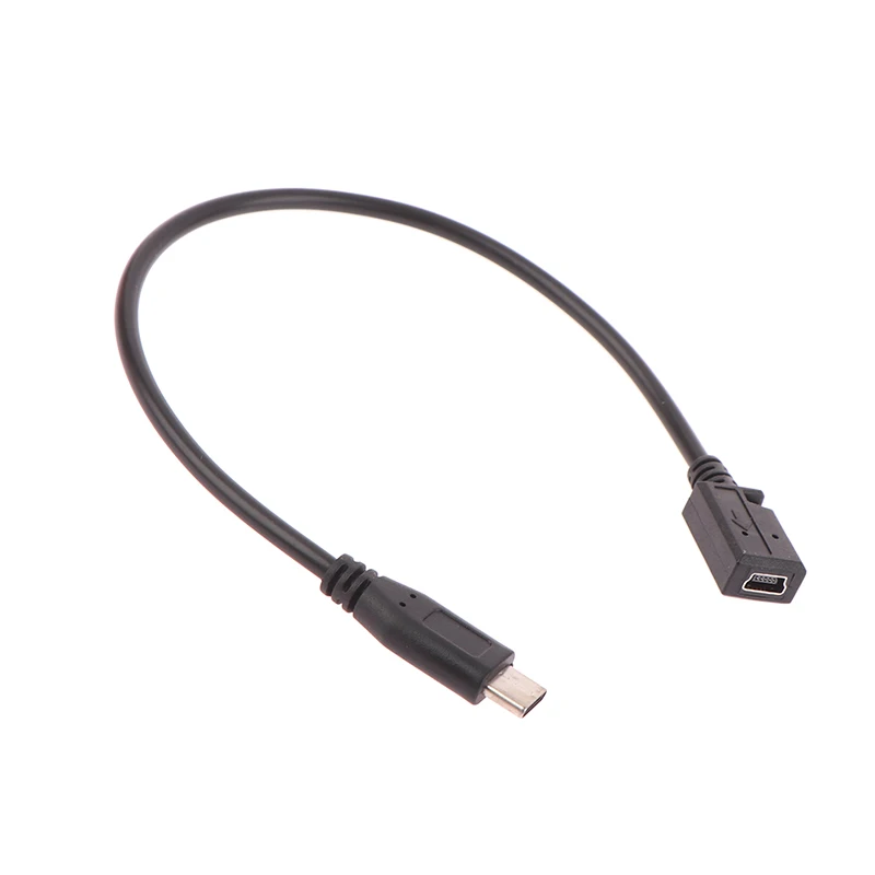 직각 USB-C 충전 케이블, Duttek USB 2.0 C 타입 수-미니 USB (미니 B) 암 컨버터 케이블 코드, 27cm