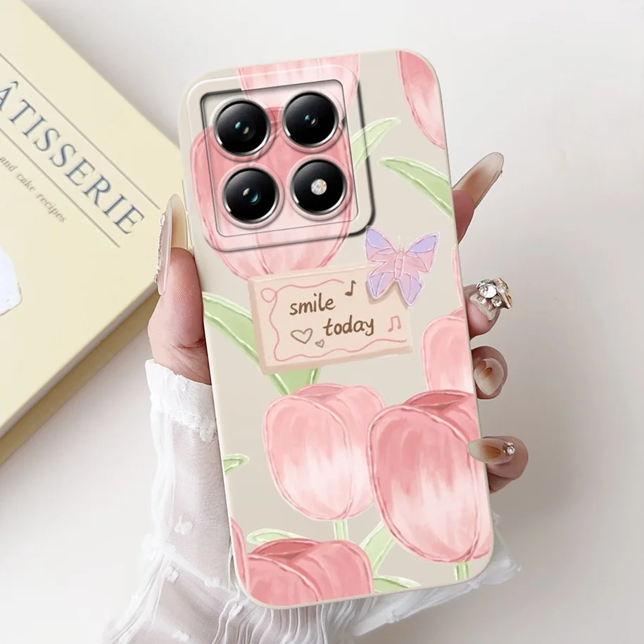 Popular Flower Design Soft Silicone Frosted Case with Camera Lens Protection