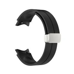 Premium Silicone Magnetic Buckle Strap - Galaxy 6 40mm 44mm (Black Silver)