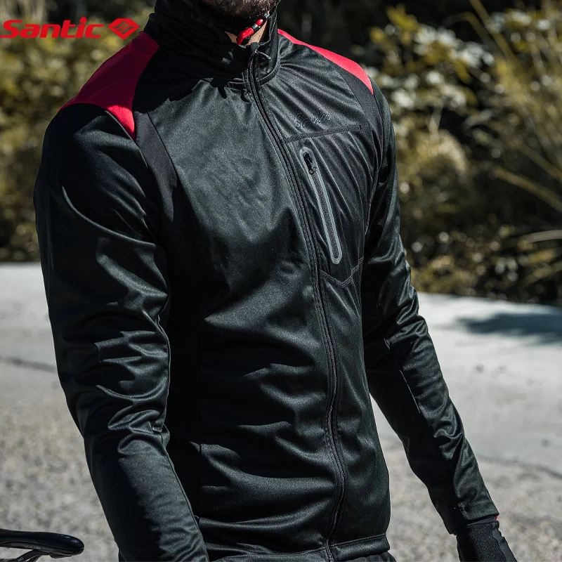 Santic Men Cycling Jackets Winter Windproof MTB Jackets Coat Keep Warm Breathable Comfort Clothes KC6104 Cycling Jacket Cycling Clothes