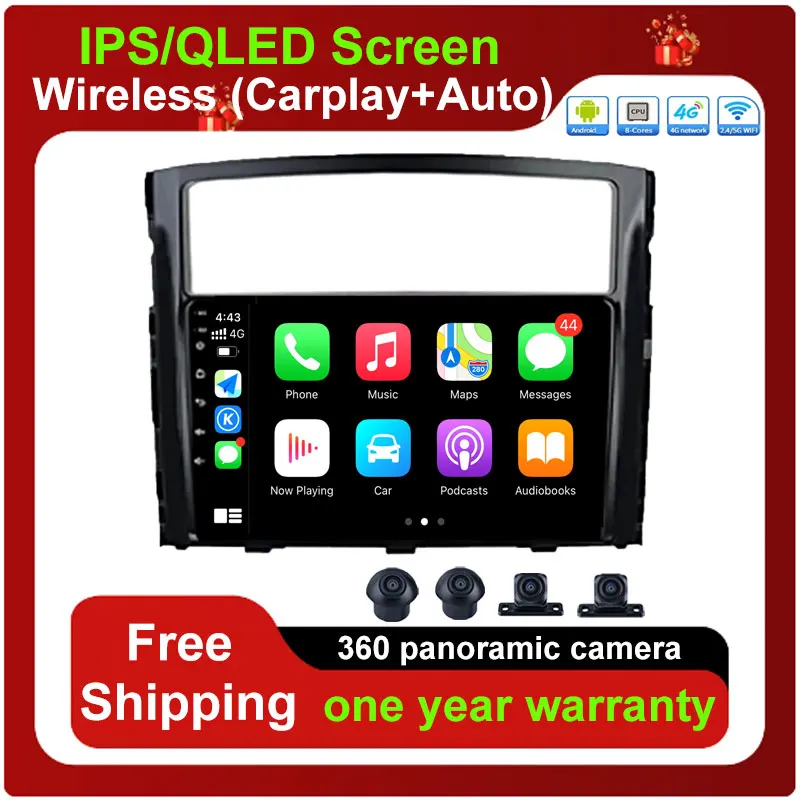 

Android 13 9" Wireless Carplay DSP Car Radio Auto Stereo Player WiFi GPS Navigation For Mitsubishi Pajero 4 V80 V90 2008 - 2016