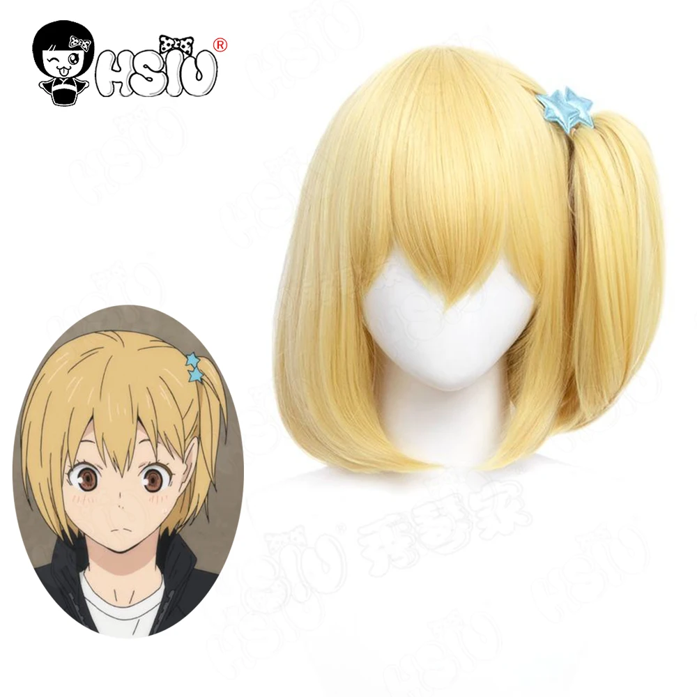 Yachi hitoka-合成繊維のコスプレウィッグ,女性用ウィッグ,金髪