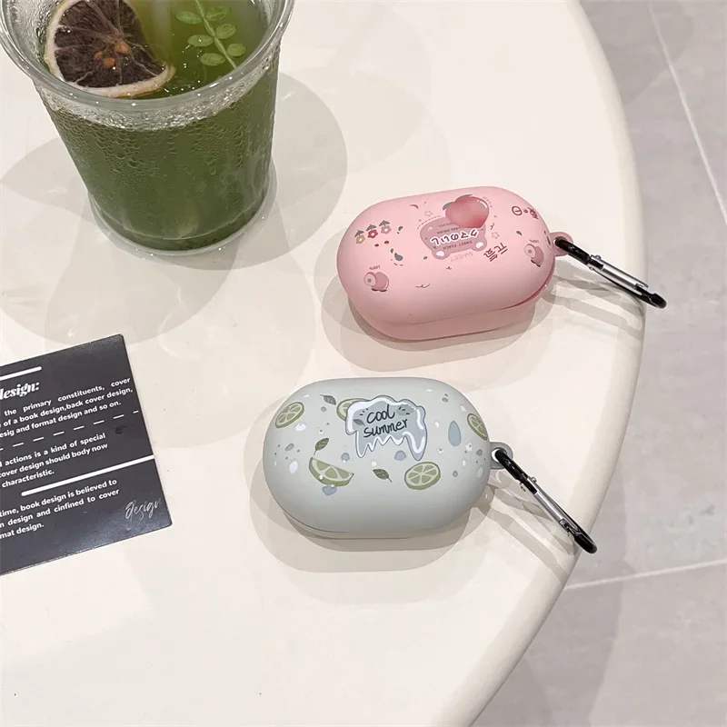 Stylish Ear Buds Case with Carabiner Clip - Cute Design Headphone Cover