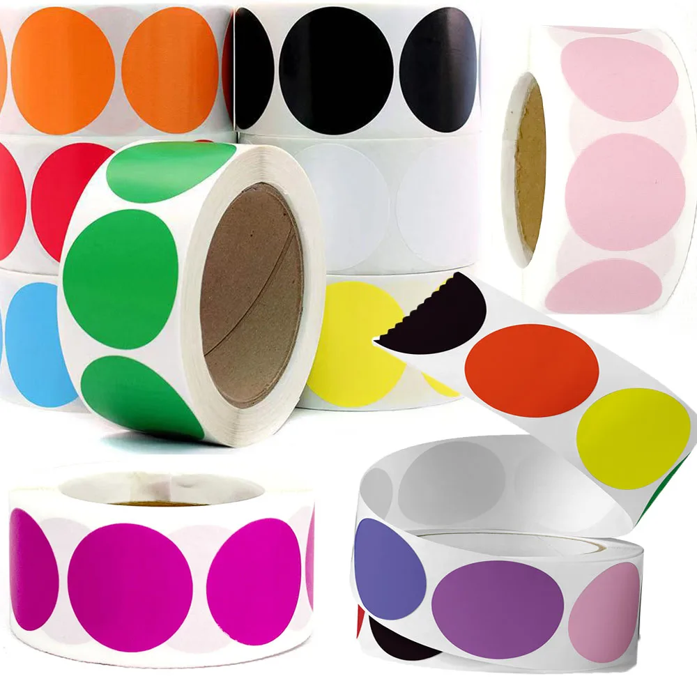 Colored Dot Children's Stickers Letter 50 500pcs 10 Style Gift Packaging Bag Food Bag Sealing Stick Circular Decoration Stickers decorative stickers adhesive stickers decorative labels stickers packaging stickers