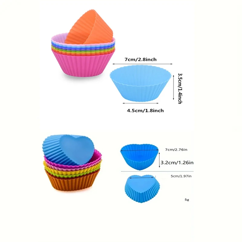 Moules à Cupcakes En Silicone - Lot De 24 Pièces, 4 Couleurs - Réutilisables, Antiadhésifs, Faciles à Nettoyer