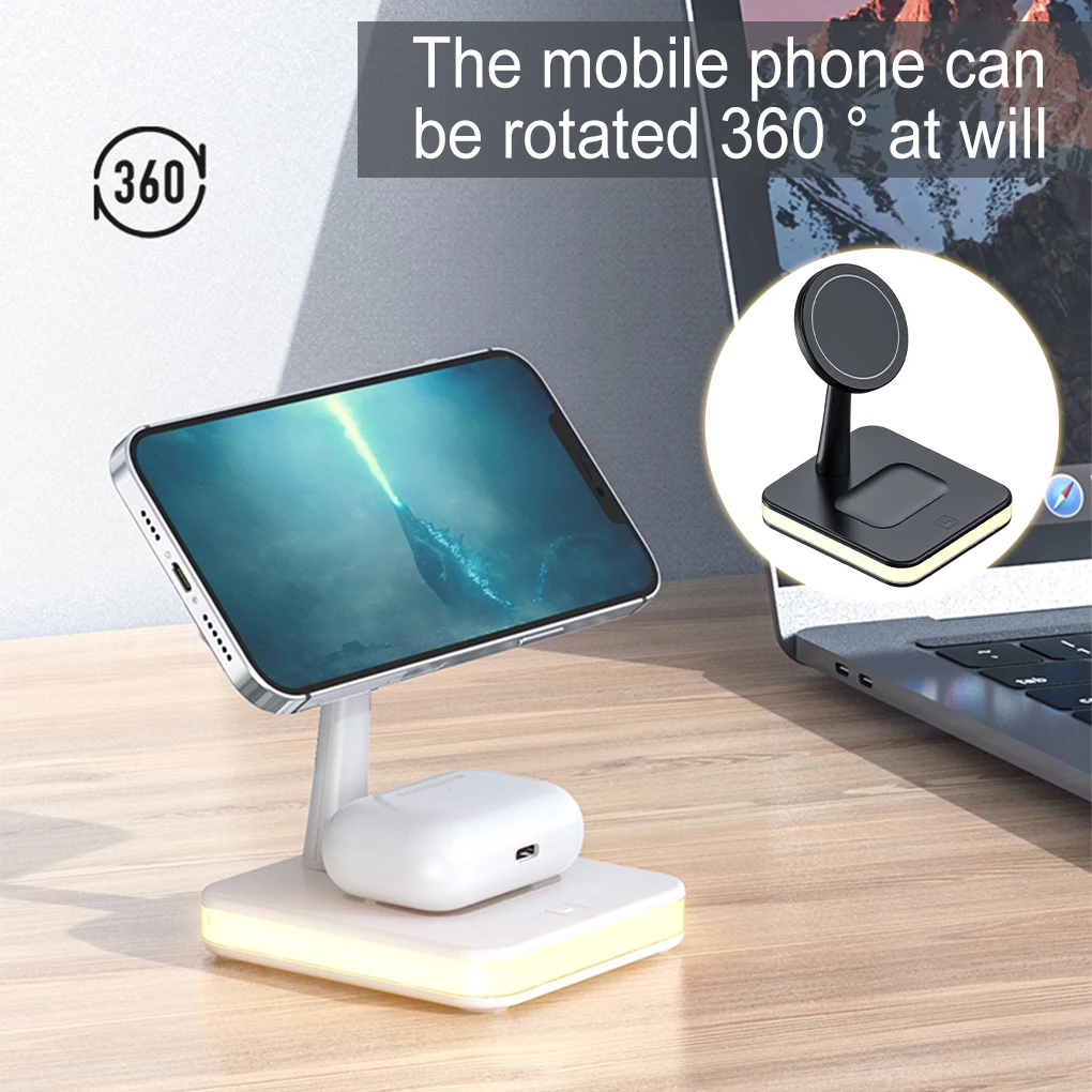 Магнитная Беспроводная зарядная док-станция USB-Зарядка для iPhone 13 12 Pro Max Mini iWatch 7