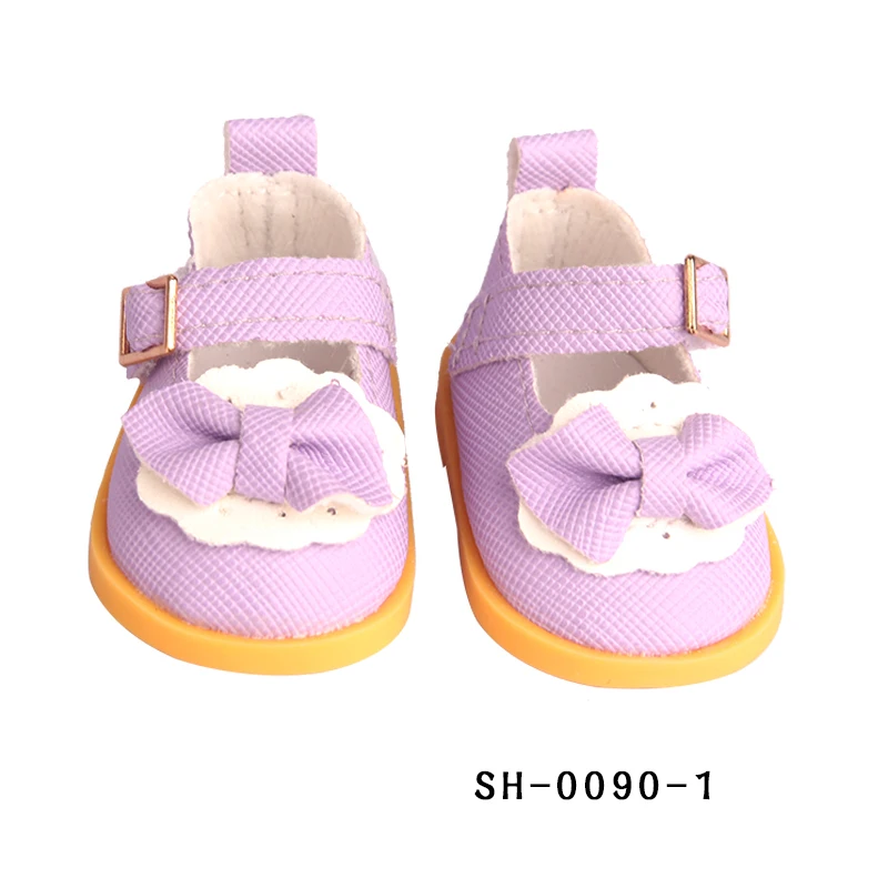 1/6 Cute 5.5cm PU Leather Bow Doll Shoes Boots For 14" American& EXO Doll Mini Shoes Accessories For 32-33 Russia DIY Doll TOY