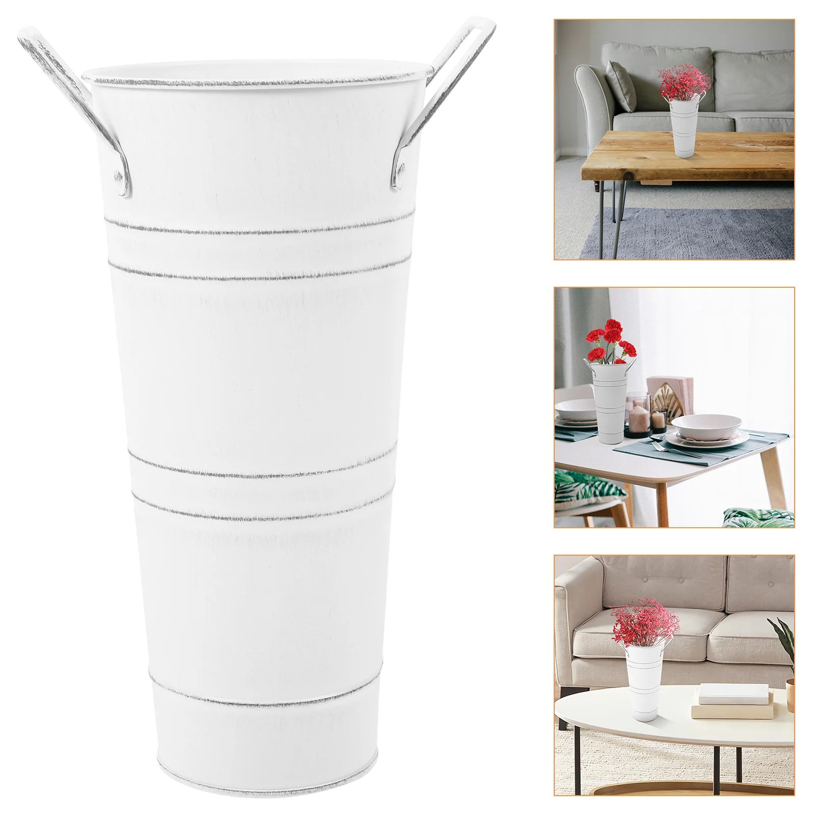 Hanging Flower Pots for outside Black Iron Umbrella Bucket Creative Vase Home Planter Vases 4