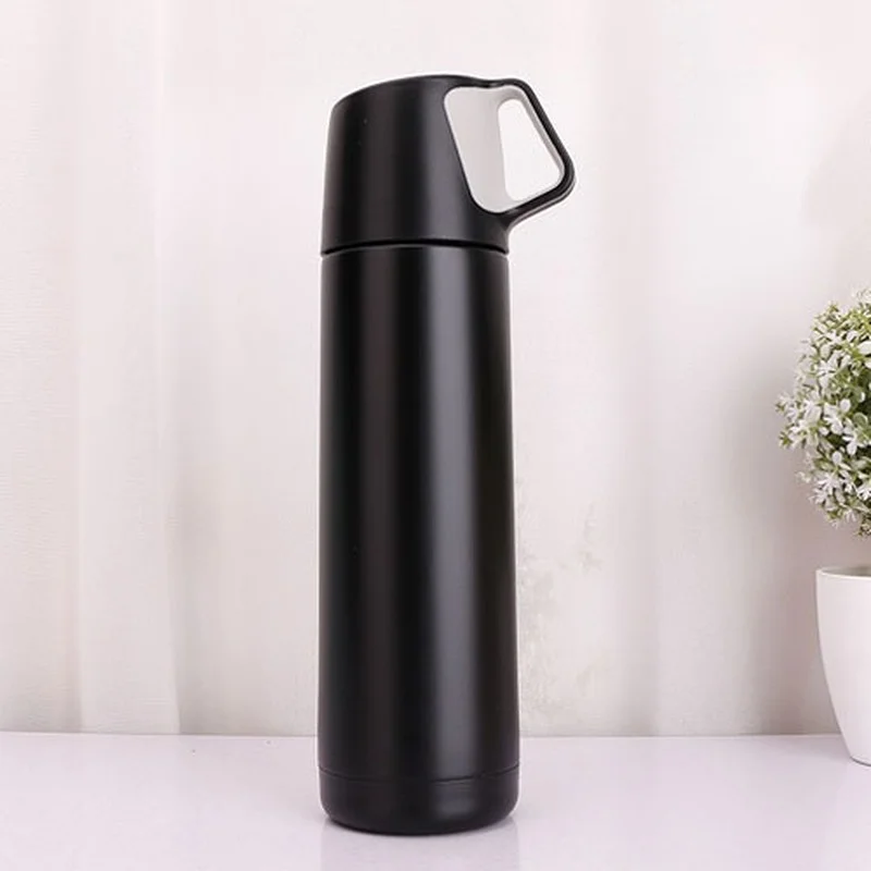 

500ml Stainless Steel Thermal Vacuum Water Bottle Hot Coffee Lid Travel Cup Mug