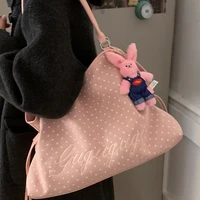 Sac à bandoulière de marque Y2k pour femmes, sac à main à pois doux, coréen décontracté polyvalent imprimé léopard marron givré, fourre-tout 4