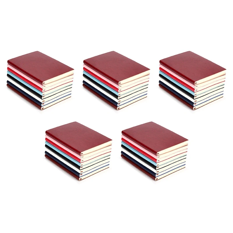 

5X 6 Color Random Soft Cover PU Leather Notebook Writing Journal 100 Page Lined Diary Book