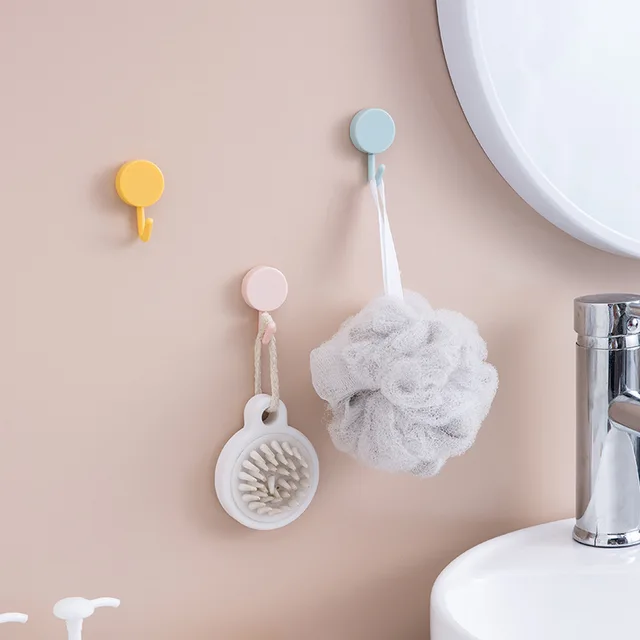Crochet mural auto-adhésif solide sans perçage, 10 pièces, sac de manteau, porte de salle de bains, porte-serviettes de cuisine, crochets, accessoires de rangement à domicile 2