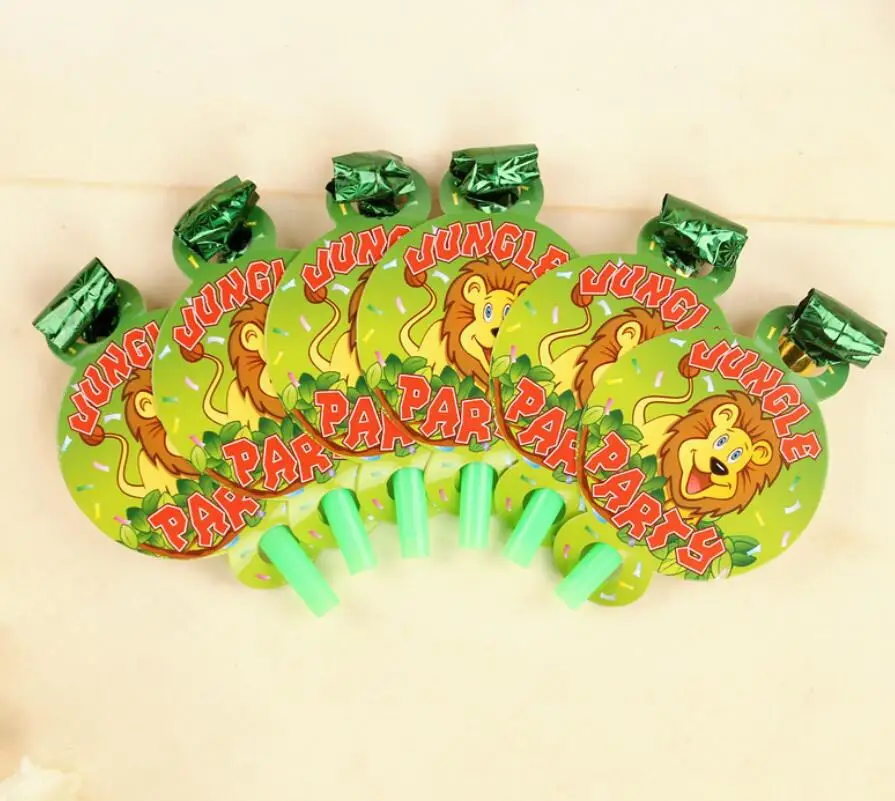 6Pcs/lot Cute Colorful Cartoon Animals Whistles Children Birthday Christmas Party Blowing Dragon Blowout Baby for Birthday Party