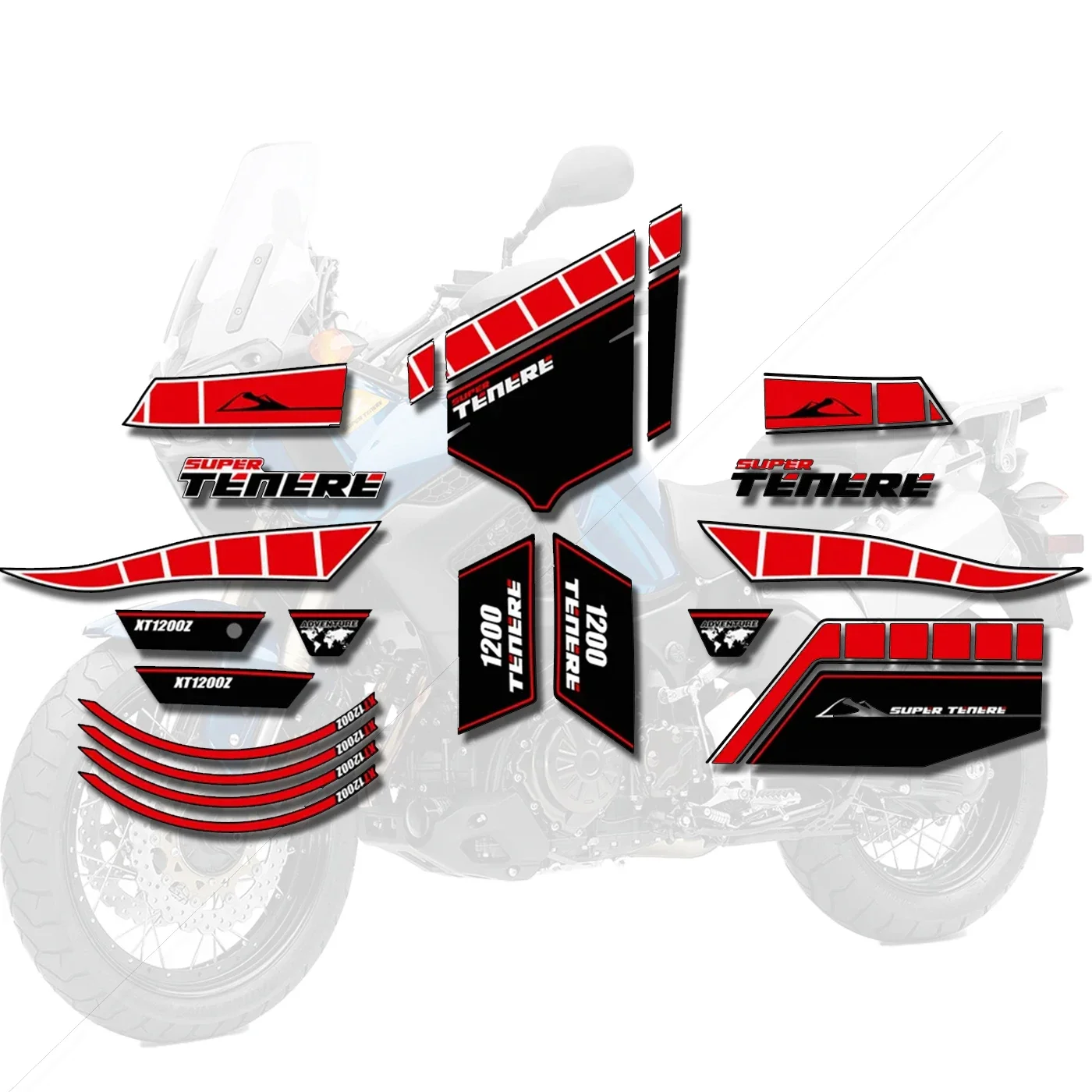 2010-2013 Windshield Windscreen Wind Deflector Tank Pad Protector Decals For YAMAHA SUPER TENERE XT1200Z XT 1200 Z