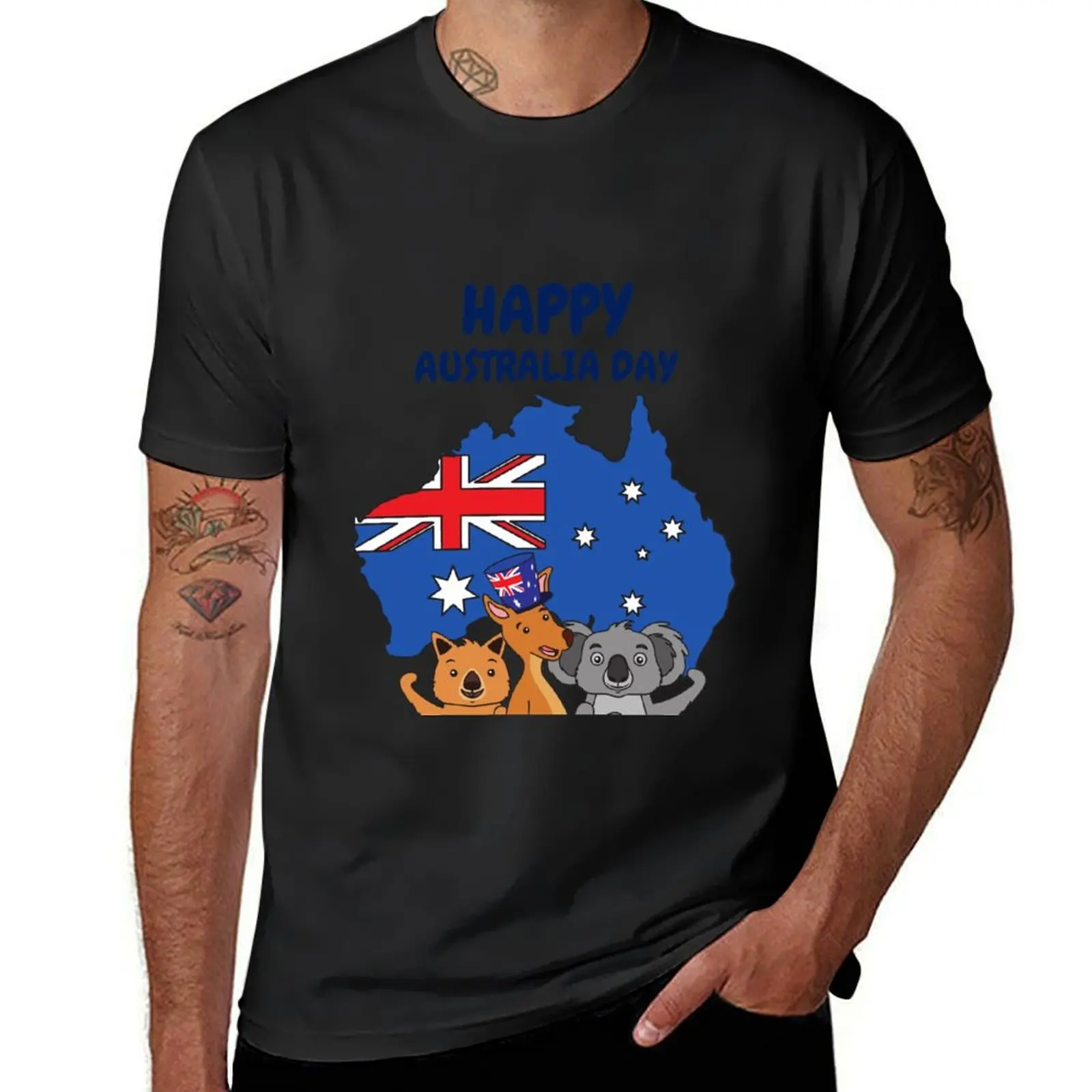 Happy Australia day T-Shirt sublime customizeds Blouse plain Men's t-shirt