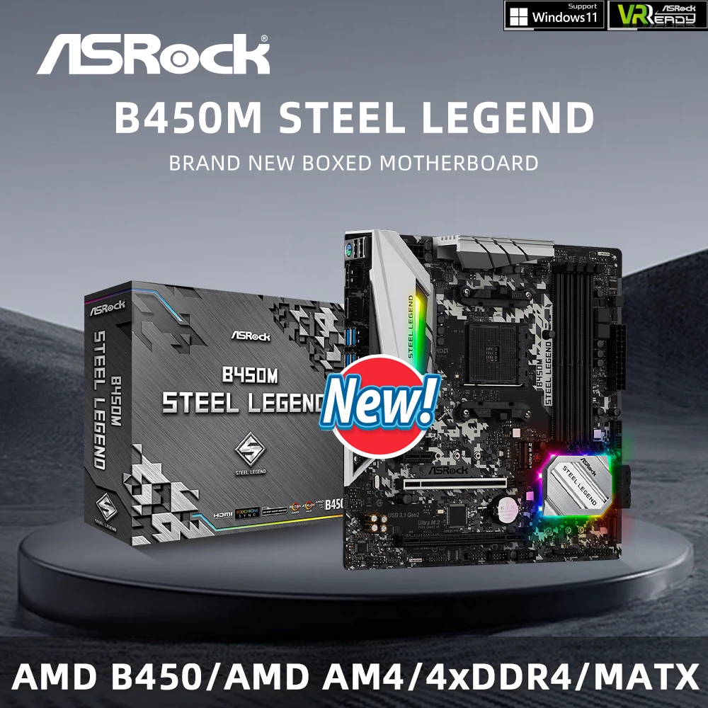 Motherboard Ryzen 2700x Asrock B450 Steel Legend ASRock