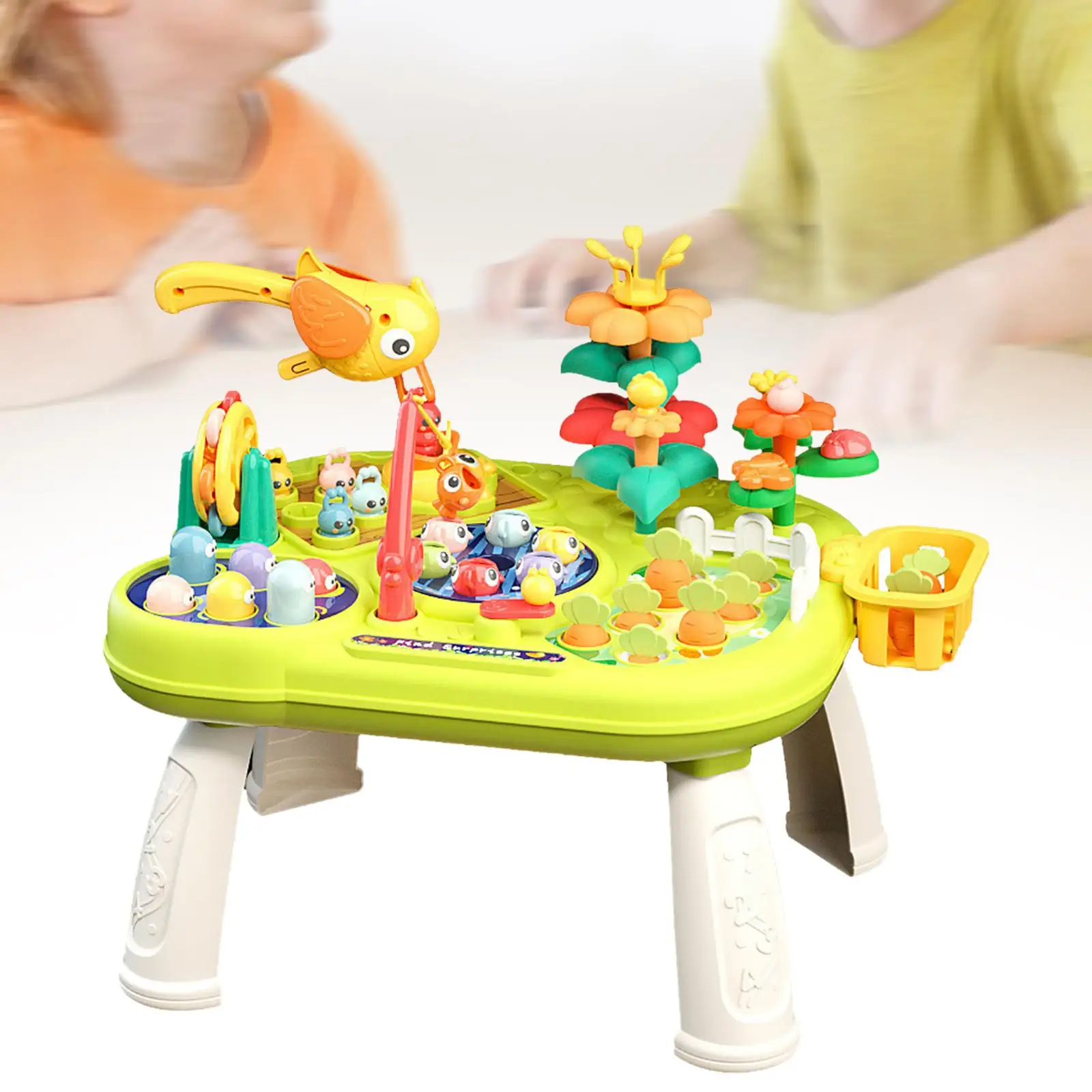 

Baby Activity Table Fishing Game Sensory Toys Farm Radish Pulling Games for Age 3~6