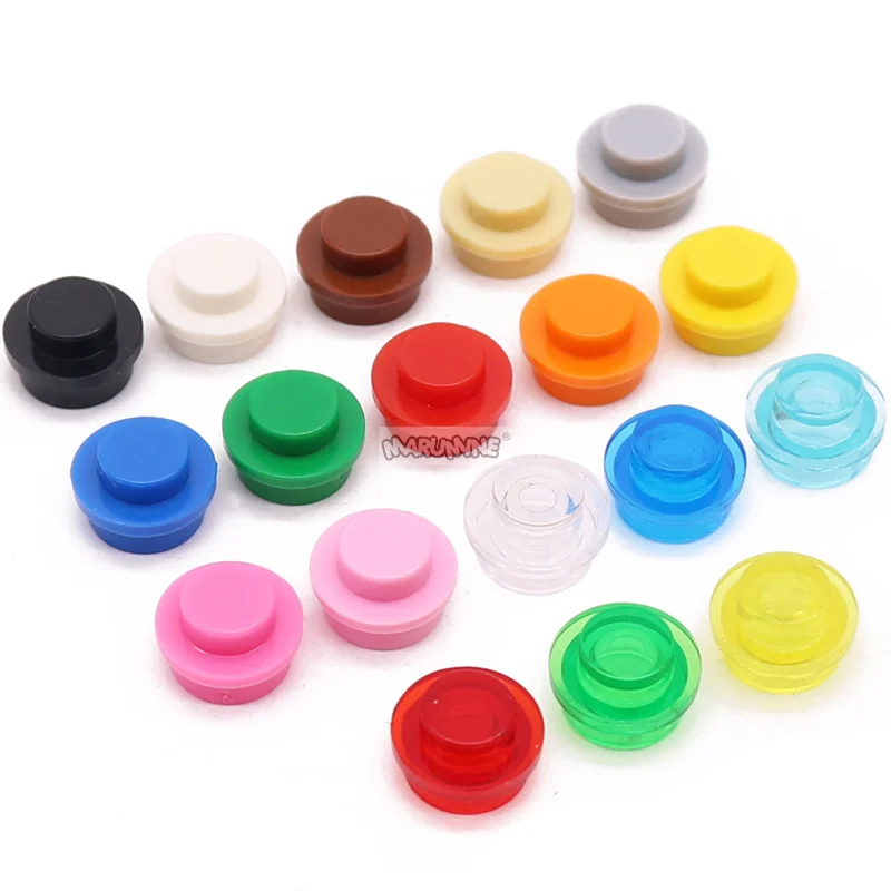 MARUMINE 1x1 Round Plate Bricks - 1000PCS Straight Edge Building Blocks