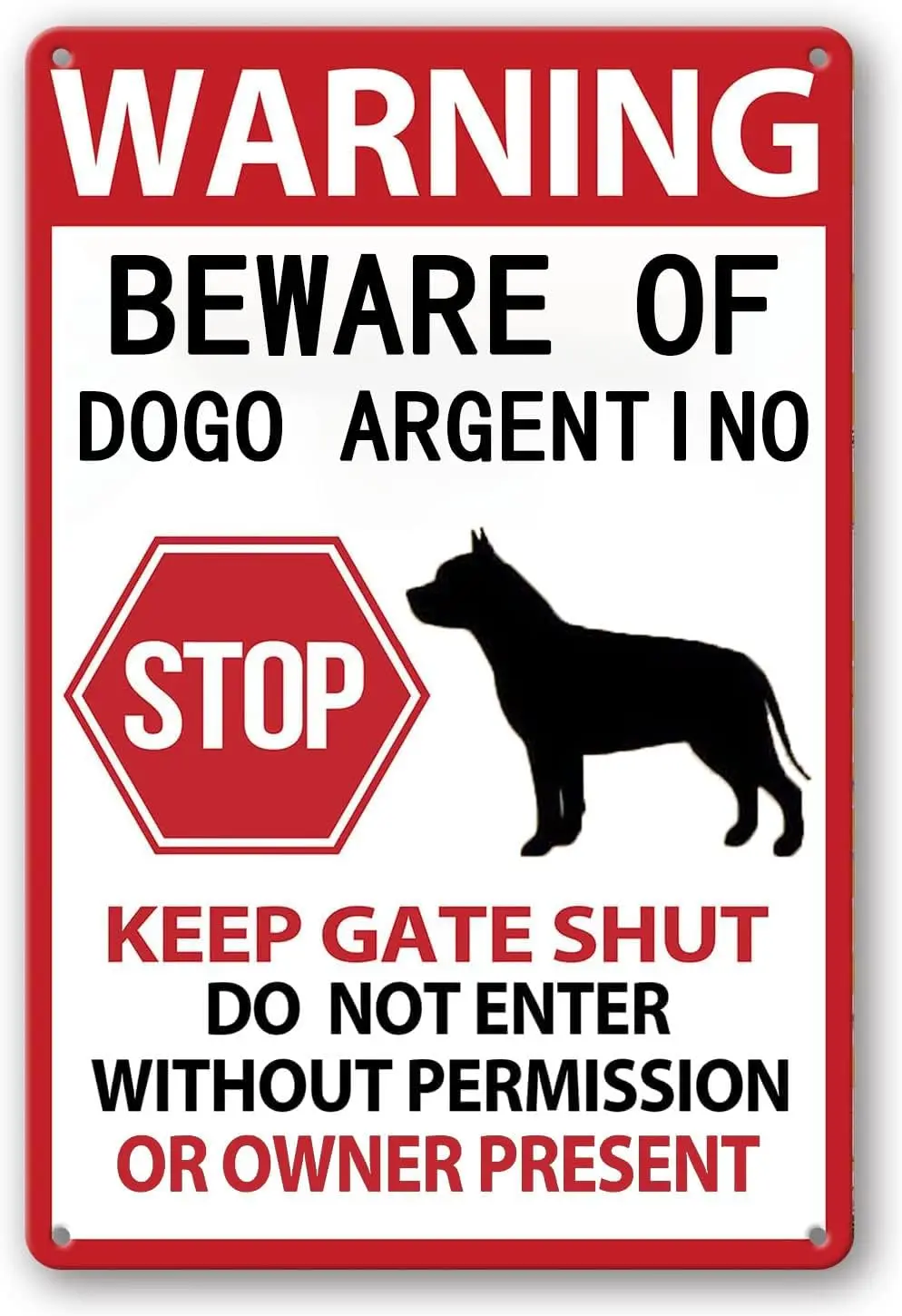 Cartello In Metallo Vintage Attenzione Al Segnale Di Latta In Metallo Dogo Argentino Cartello In Alluminio Per La Decorazione Della Parete Del Bar Per