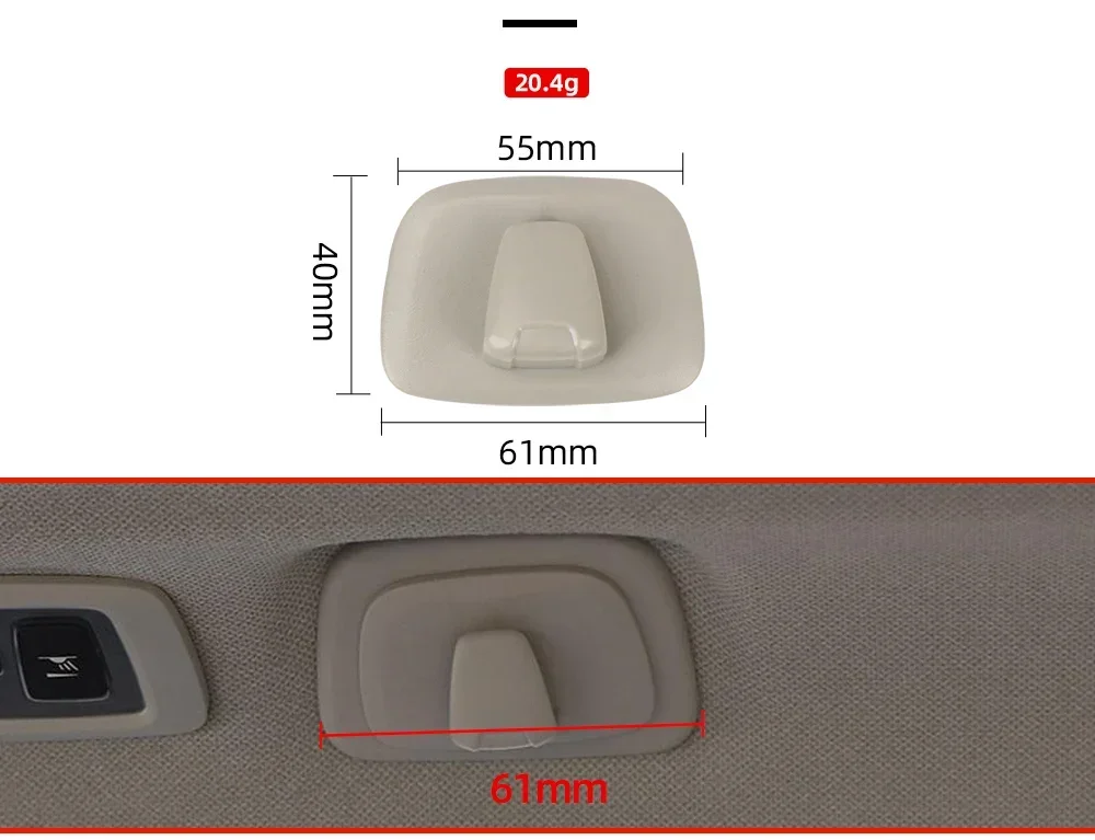 1 Paar Auto-Aufhängehaken für die hintere Reihe, Dachhaken-Ersatz für Volvo XC60 XC90 XC40 V90 S90, Auto-Innenraum-Clip-Aufhänger-Zubehör – Detail 5