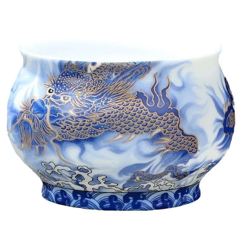 Handmade Ceramic Teacup Ice Jade Porcelain Dragon Shengshi Teacup Office Personal Cup Business Gift tea cup