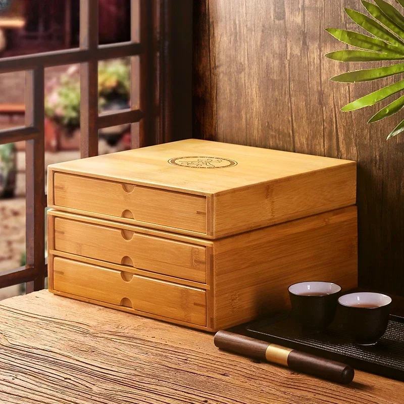 차 케이크 보관함, 대나무 상자, 차 정리함, 다도 액세서리, 차 트레이 서랍, 정리함 보관함, 대나무 캐비닛, 신제품