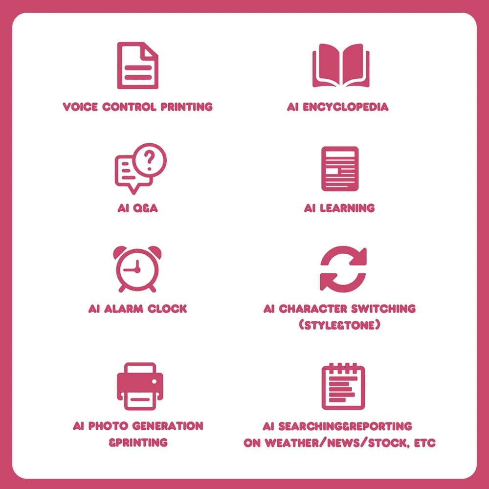 78mm 2인치 AI 스마트 음성 인쇄기 미니 사진 생성 디지털 디스플레이 프린터 (어린이용, 안드로이드/iOS 지원)