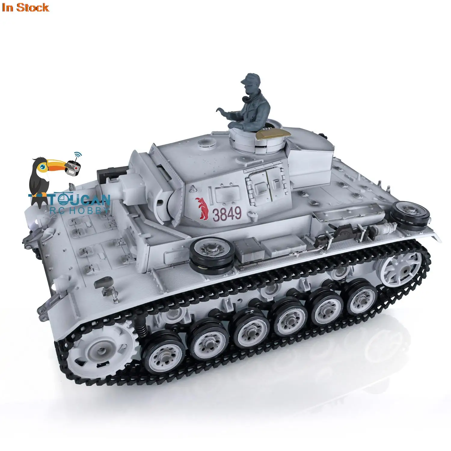 Toy Heng Long 1/16 Snow 7.0 Customized Panzer III H RTR RC Tank 3849 Metal Wheels Tracks Gearbox Idler Infrared BB Shoot TH17377 6